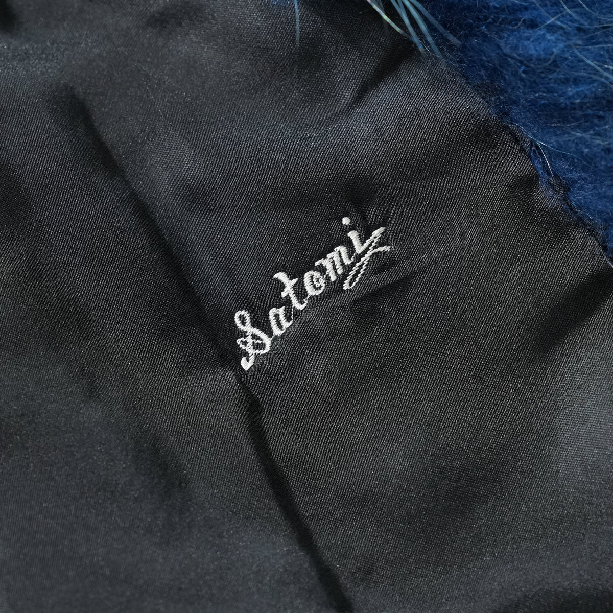 Blue Dyed Fox Fur semi Long Coat smooth - Genuine Vintage Fur From Japan