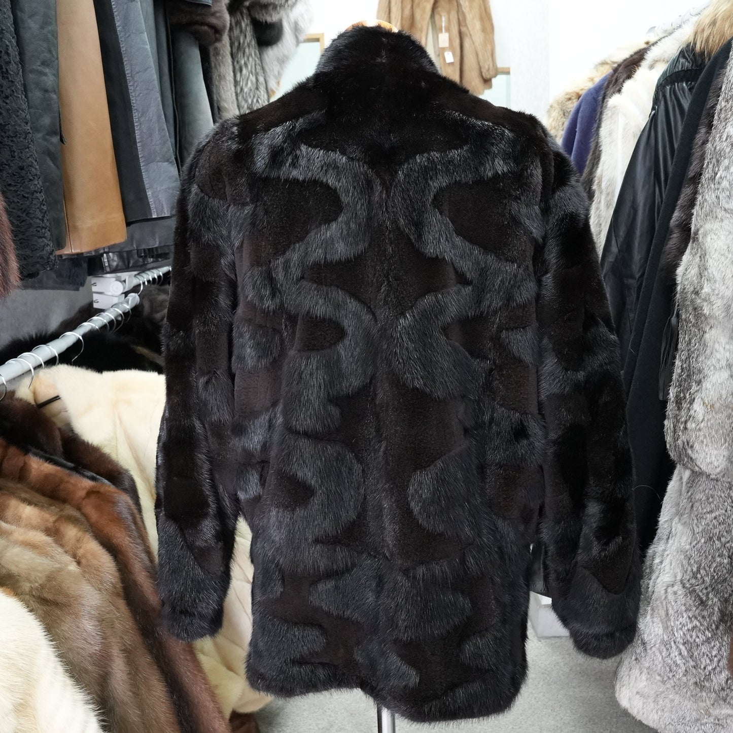 Dark Mink Design Jacket -Genuine Vintage Fur From Japan