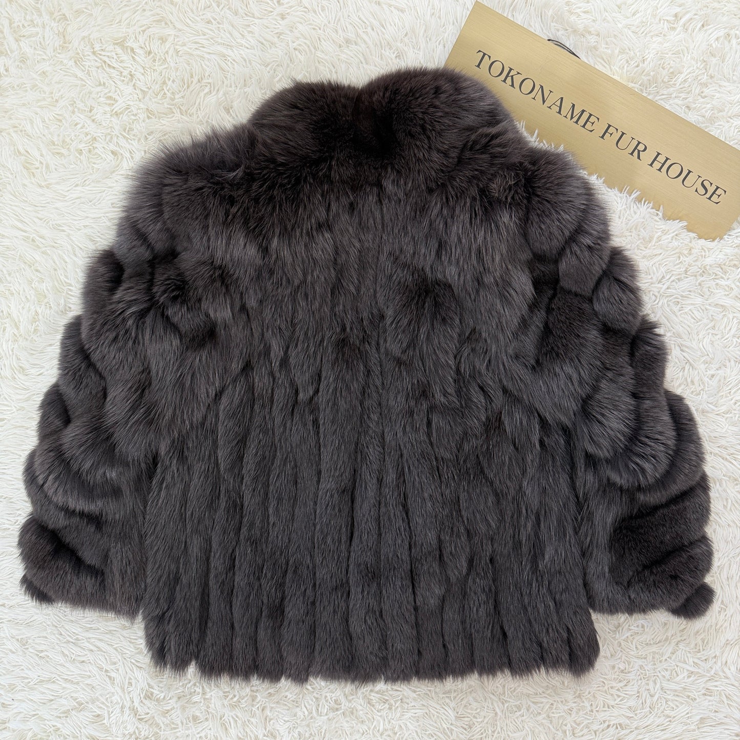Dark Brown Dye Fox Coat - Saga Fox Genuine Vintage Fur Japan