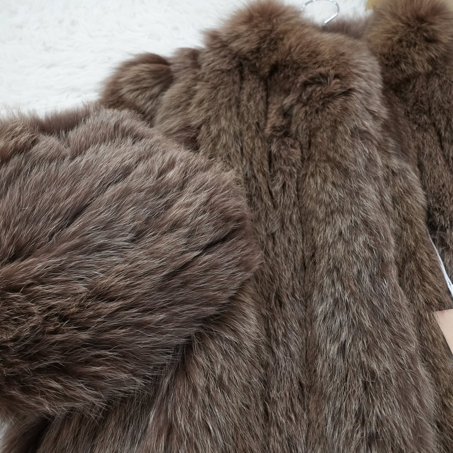 Brown Dyed Fox Fur crop Jacket - Genuine Vintage Fur From Japan