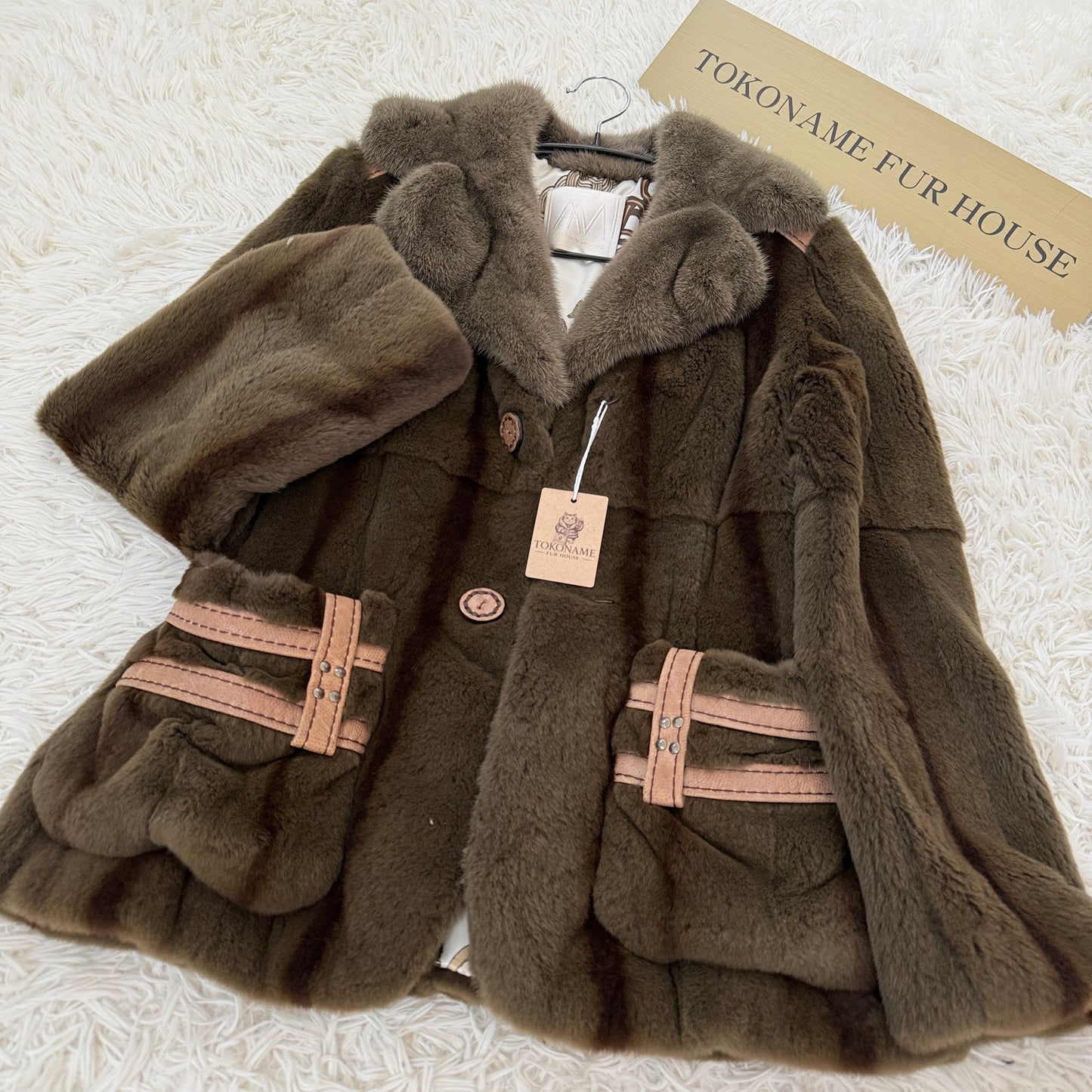 Mink and Shaved Weasel Leather Jacket Green Dye