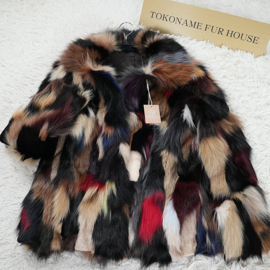 Multicolor Fox Jacket - Genuine Vintage Fur From Japan
