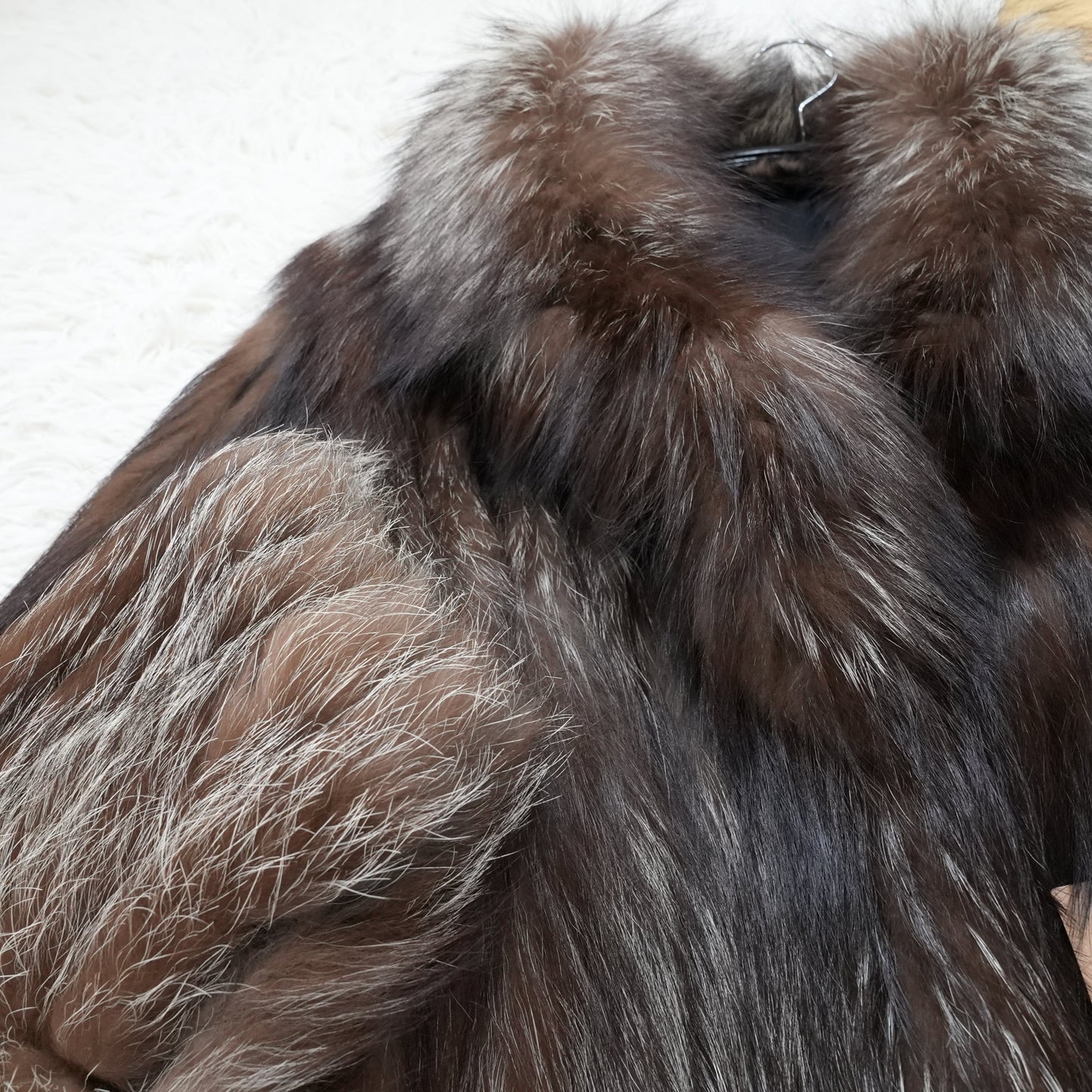 Silver Fox Fur Coat - Genuine Vintage Fur From Japan