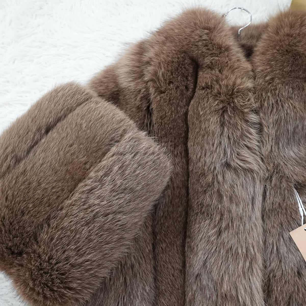 Brown Dyed SAGA FOX Fur Coat Soft and Fluffy - Genuine Vintage Fur From Japan