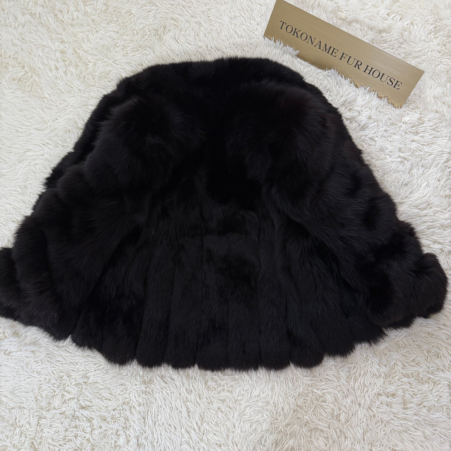 Black Dye Fox Coat - SAGA ROYAL FOX Genuine Vintage Fur Japan