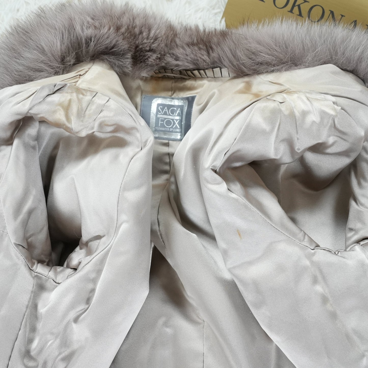 SAGA FOX Mocha Brown Deyd Coat - Genuine Vintage Fur From Japan