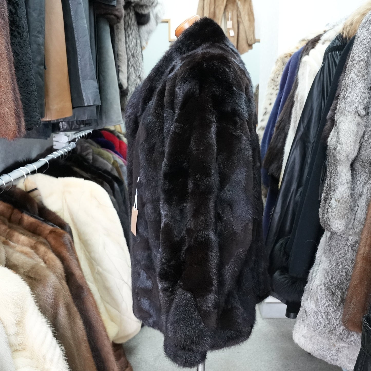 Dark Mink Design Jacket -Genuine Vintage Fur From Japan