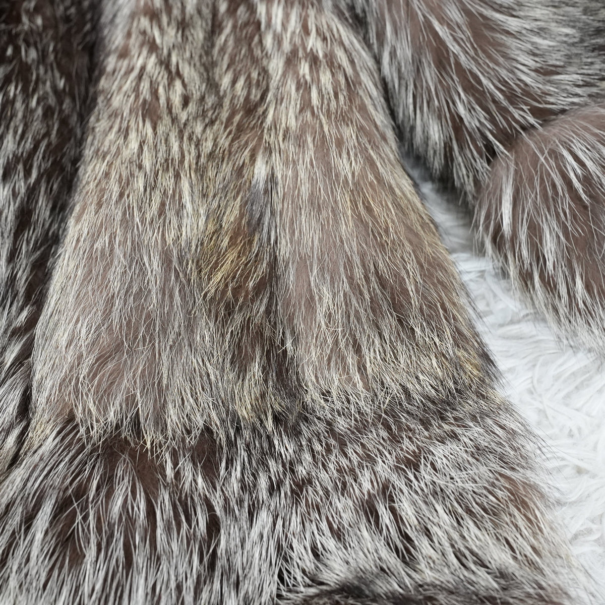 Silver Fox Fur Coat - Genuine Vintage Fur From Japan