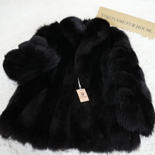 SAGA ROYAL Black Dye Fox Coat