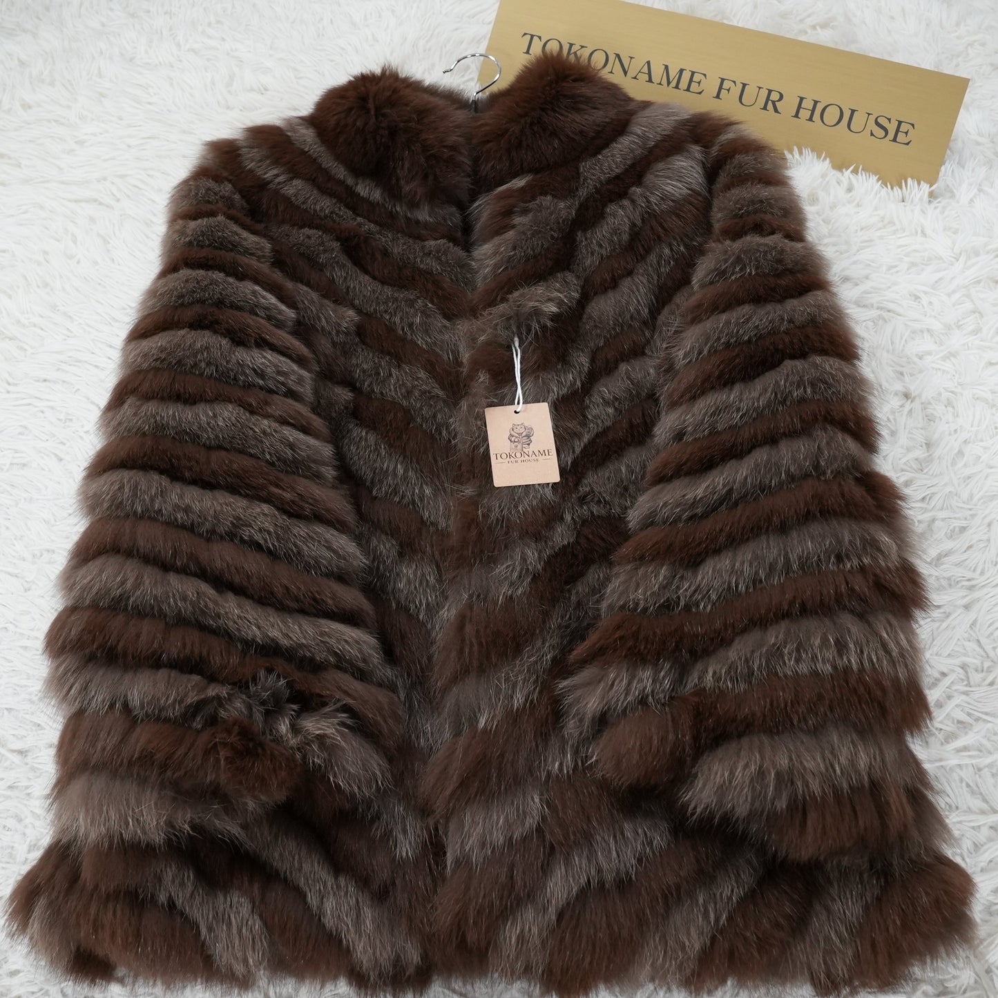 Two tone Dyed  Fox Fur Coat SAGA FOX - Genuine Vintage Fur From Japan