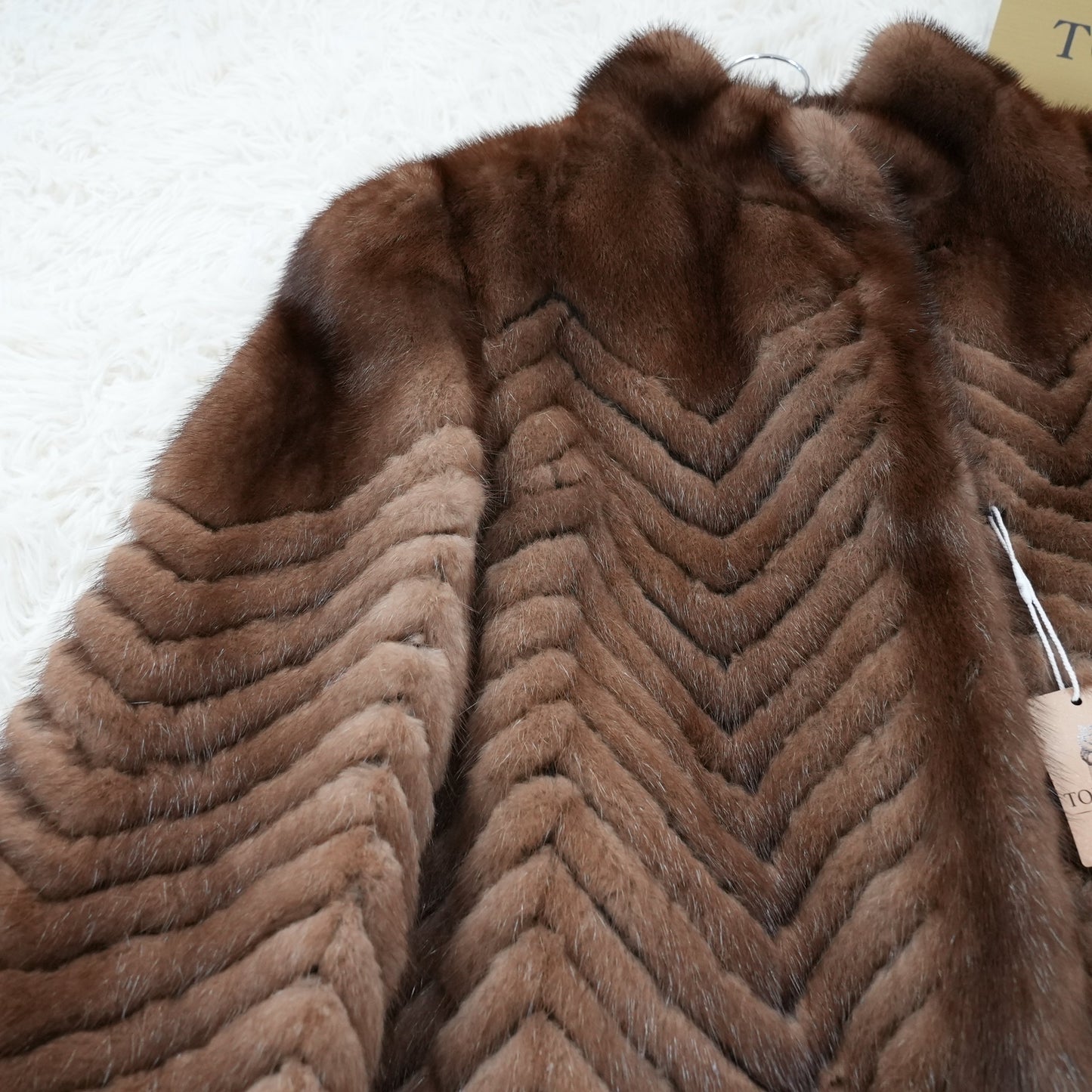 Demi Buff Mink Long Coat ZigZag Cutting - Genuine Vintage Fur From Japan