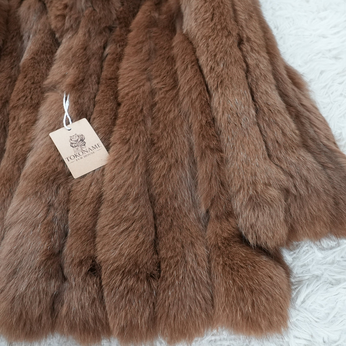 Brown Dyed Fox Fur Coat OS FUR - Genuine Vintage Fur From Japan