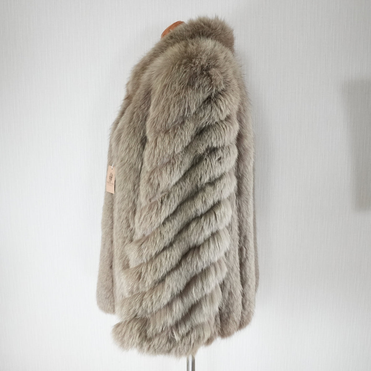 Khaki Brown Dyed Fox Fur Coat - Genuine Vintage Fur From Japan