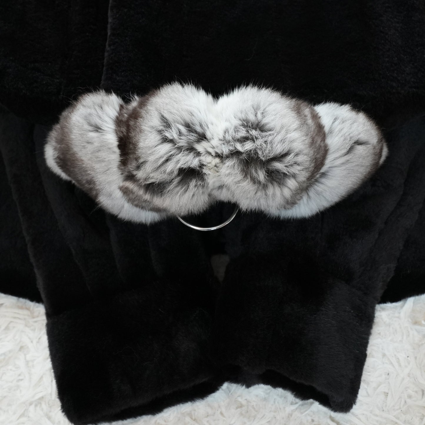 Shaved Mink and chinchilla Trim Coat - Genuine Vintage Fur From Japan