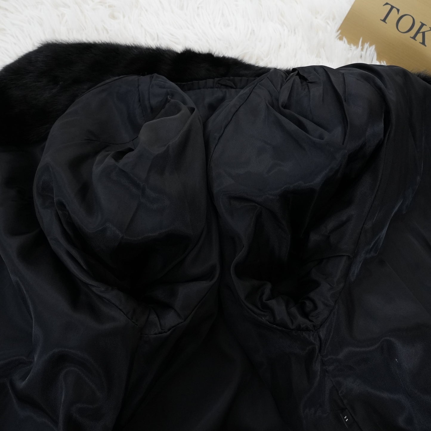 Black Mink Long Coat Soft and Glossy Genuine Vintage Fur Japan