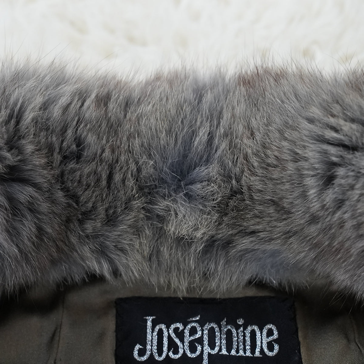 Ash Blue Dyed Fox Fur Design Coat - Genuine Vintage Fur From Japan