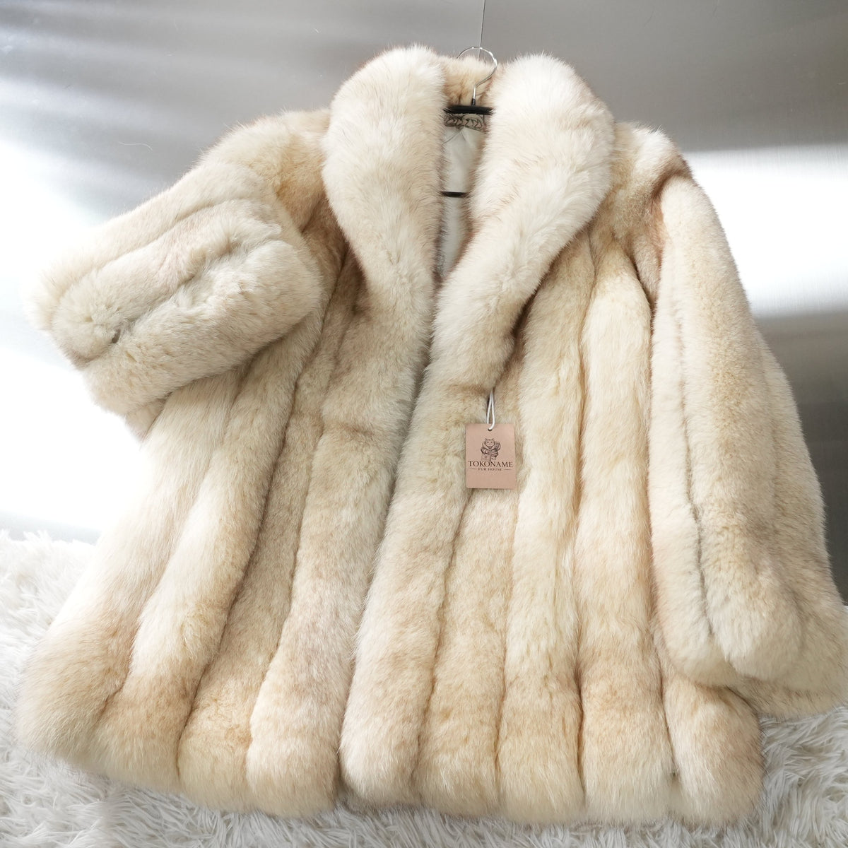 Blue Fox Fur Coat Soft and Fluffy - Genuine Vintage Fur From Japan