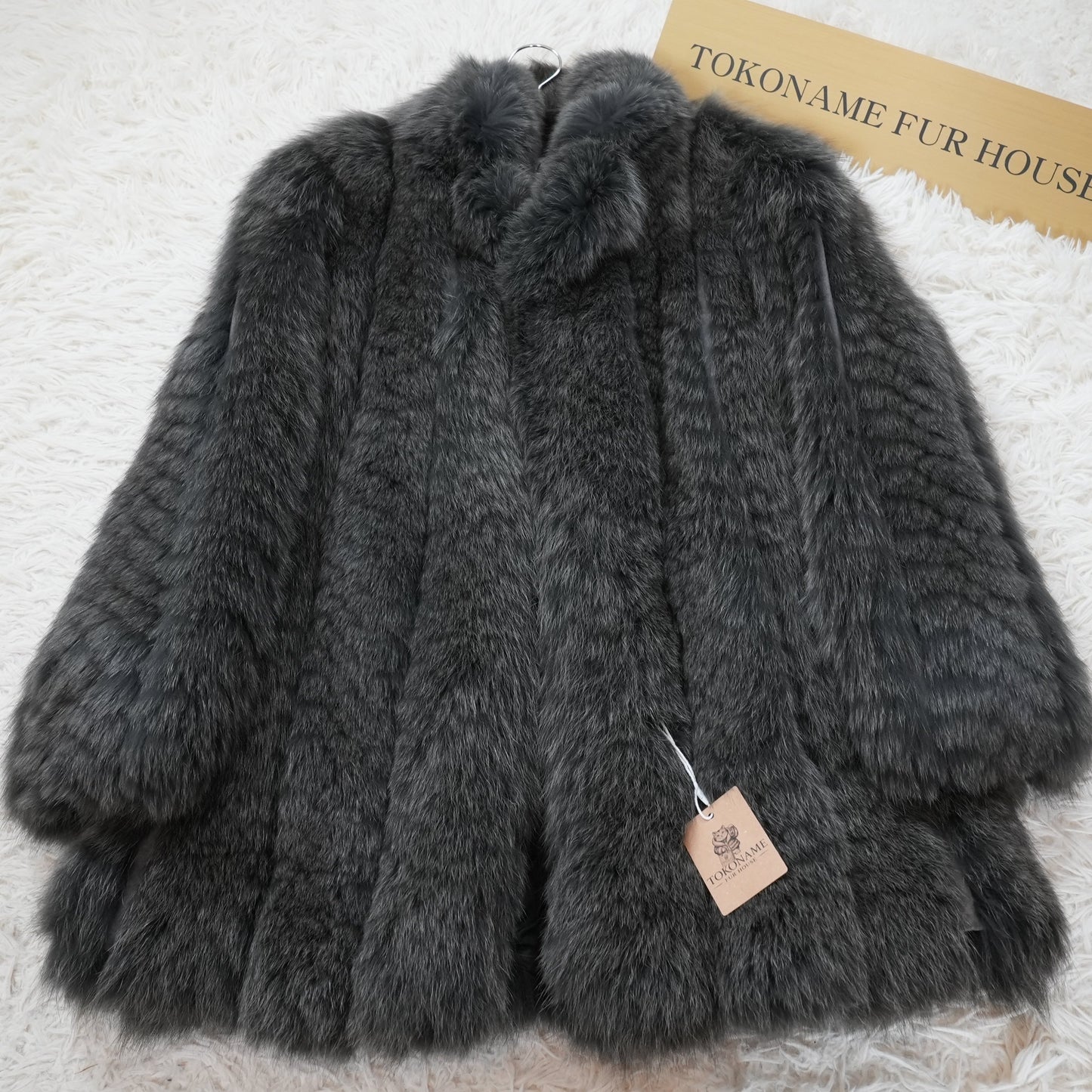 Gray Dyed Fox Fur Coat nakamur fur - Genuine Vintage Fur From Japan