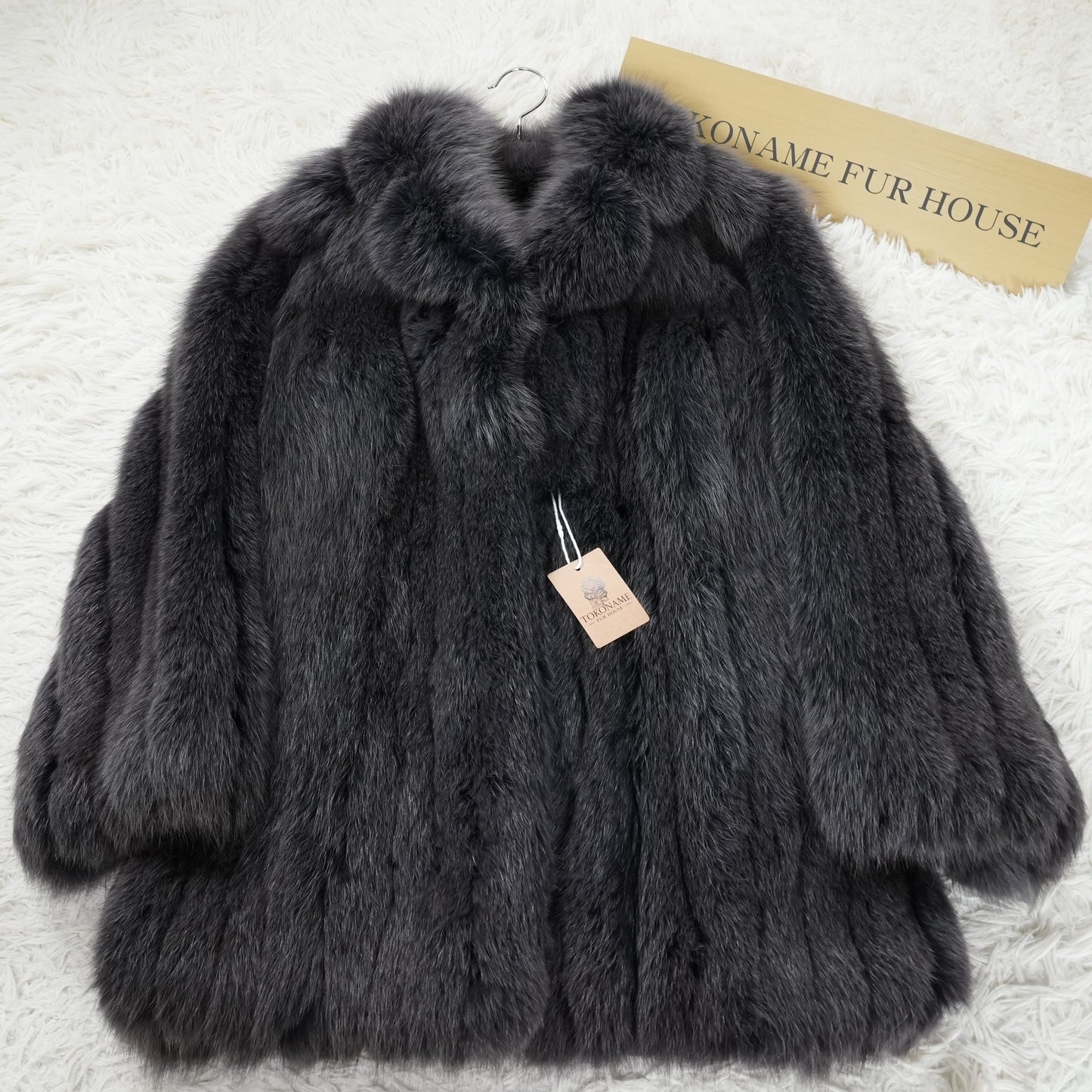 Gray Dyed SAGA FOX Fur Coat - Genuine Vintage Fur From Japan
