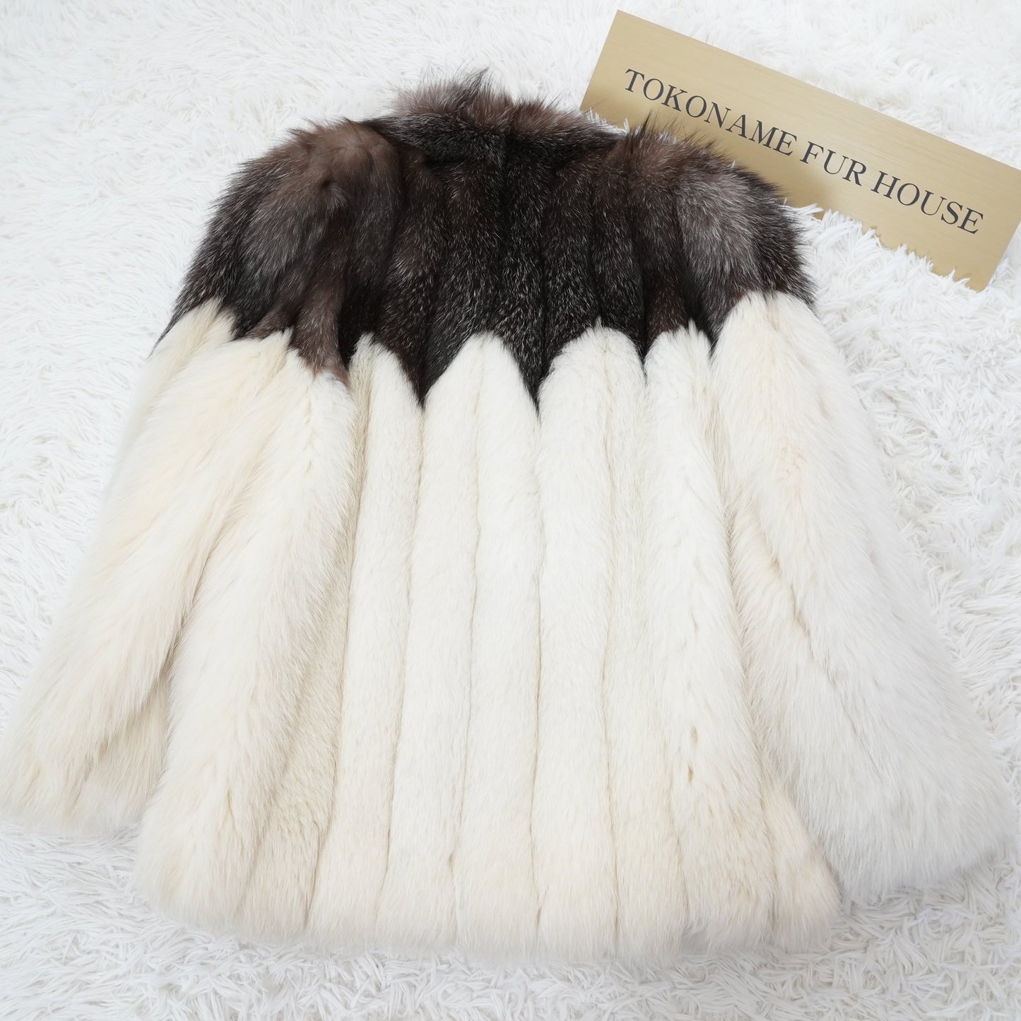 Silver Fox Design Coat Genuine Vintage Fur Japan