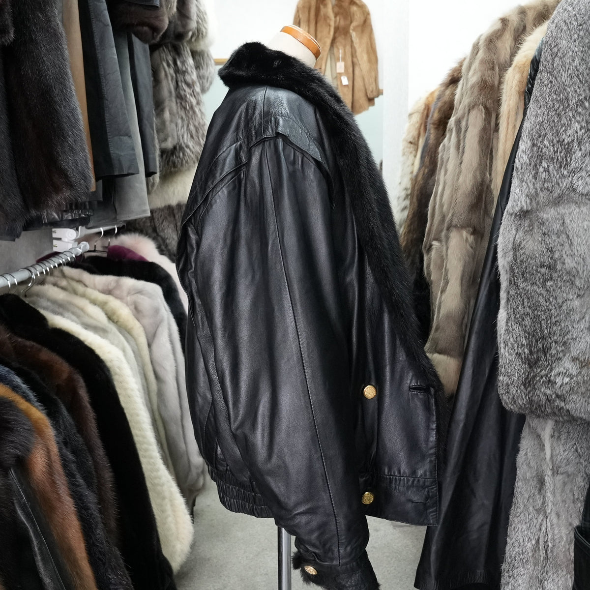 Mink and Leather Jacket Unisex - Genuine Vintage Fur From Japan