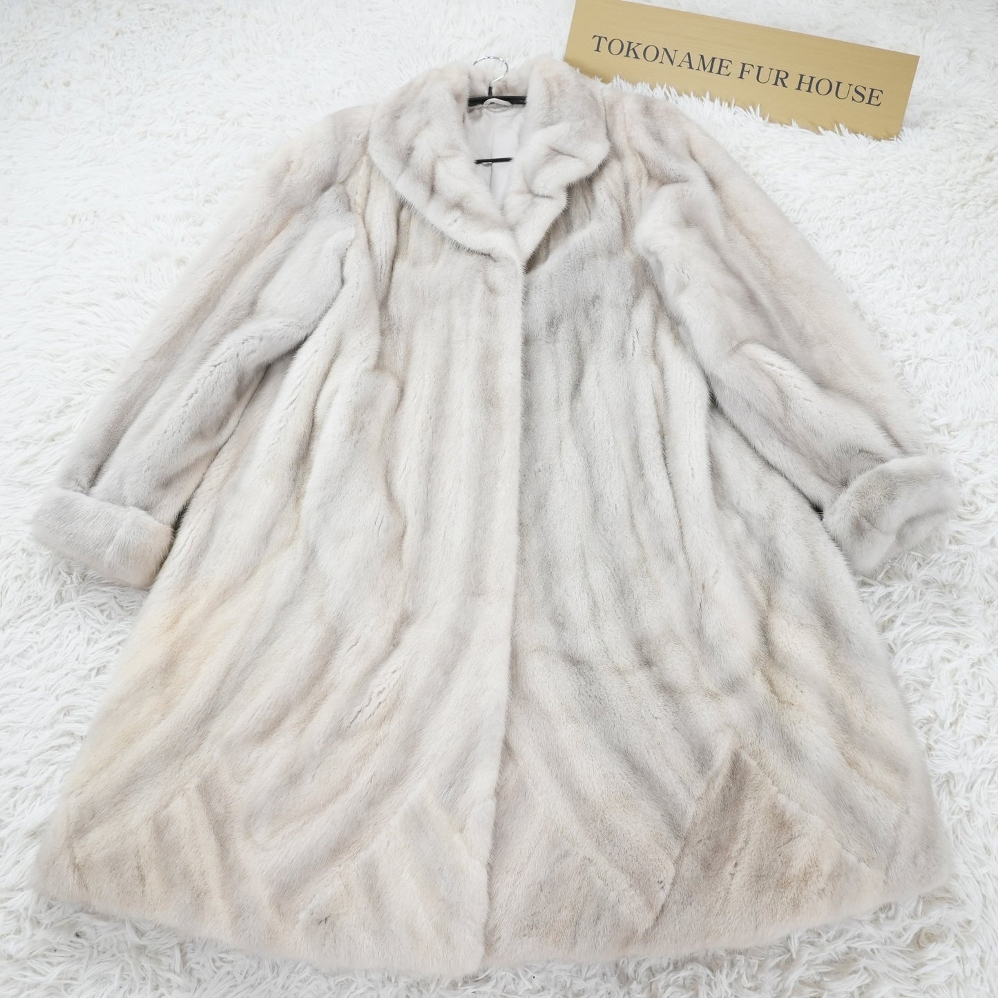 Lavender Mink Coat Patterned Design Roll-up Sleeve - Genuine Vintage Fur From Japan