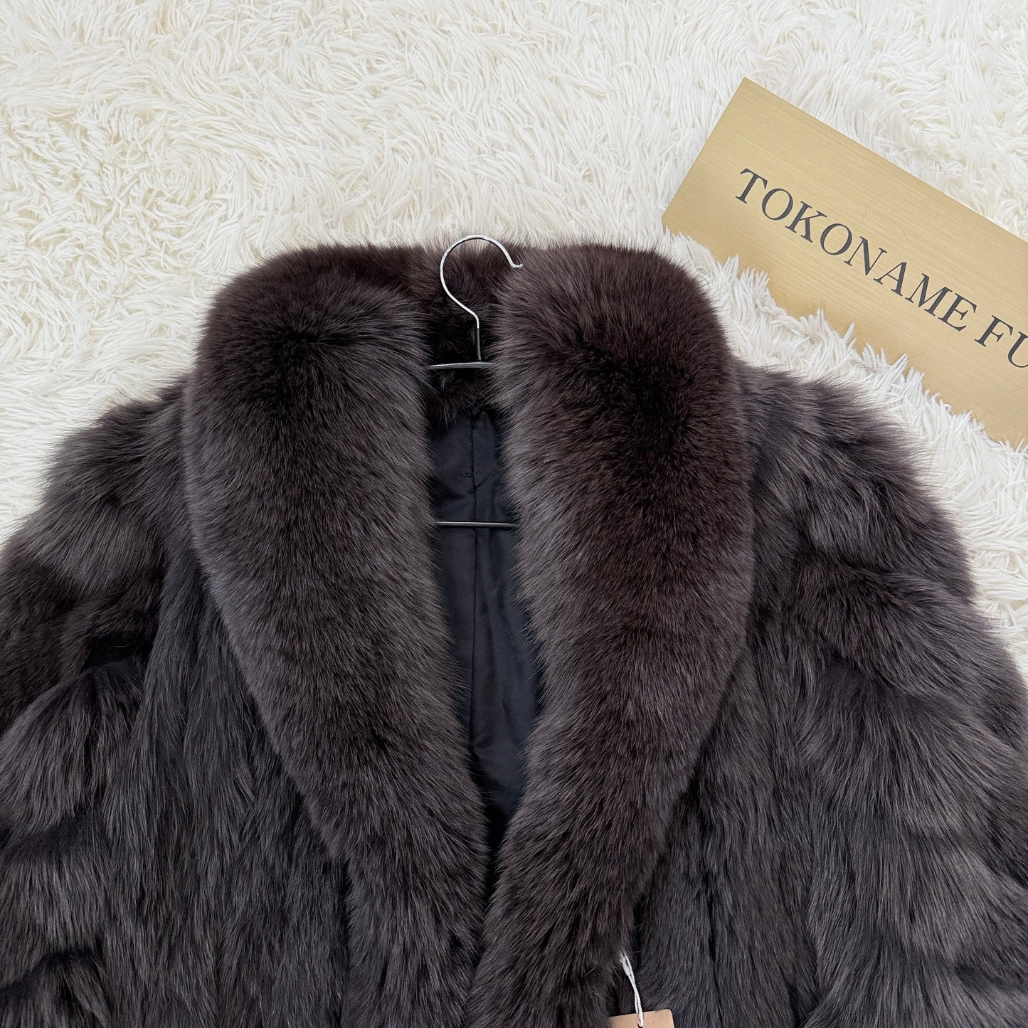 Dark Brown Dye Fox Coat - Saga Fox Genuine Vintage Fur Japan