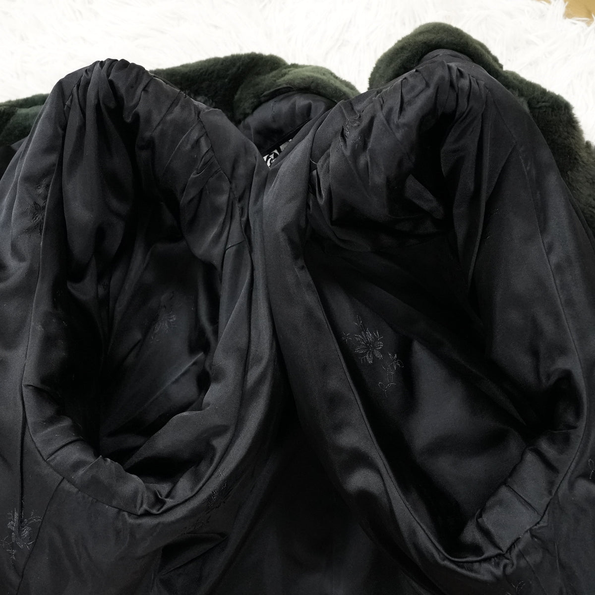 Nutria Fur Coat Green Dyed EMBA - Genuine Vintage Fur From Japan