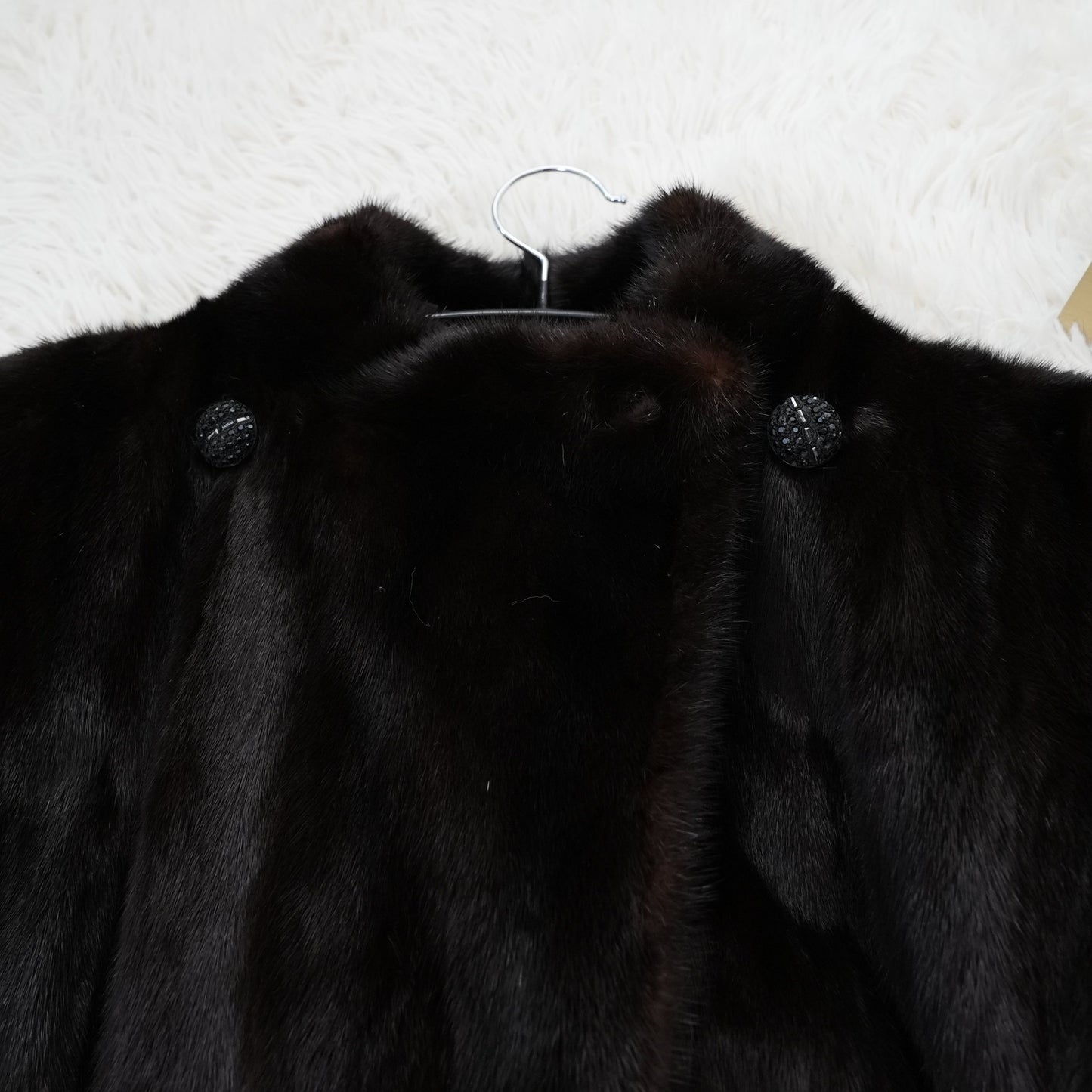Dark Mink Long Coat Roll Up Sleeve - SAGA MINK Genuine Vintage Fur Japan