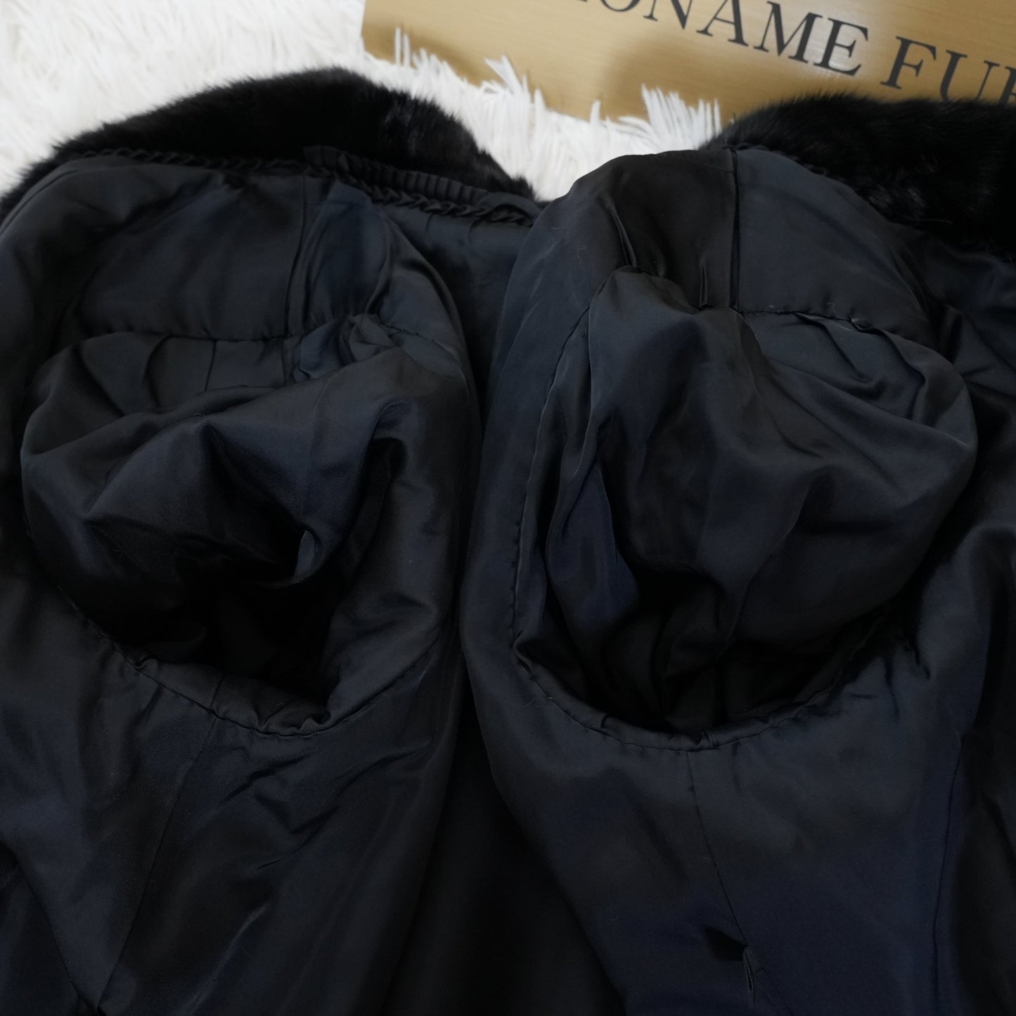 Black Mink Coat - SAGA MINK Soft and Glossy Genuine Vintage Fur Japan