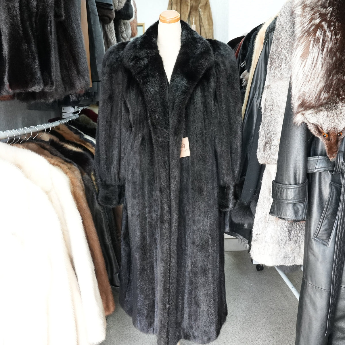 SAGA MINK Long Coat Soft and Glossy- Genuine Vintage Fur From Japan
