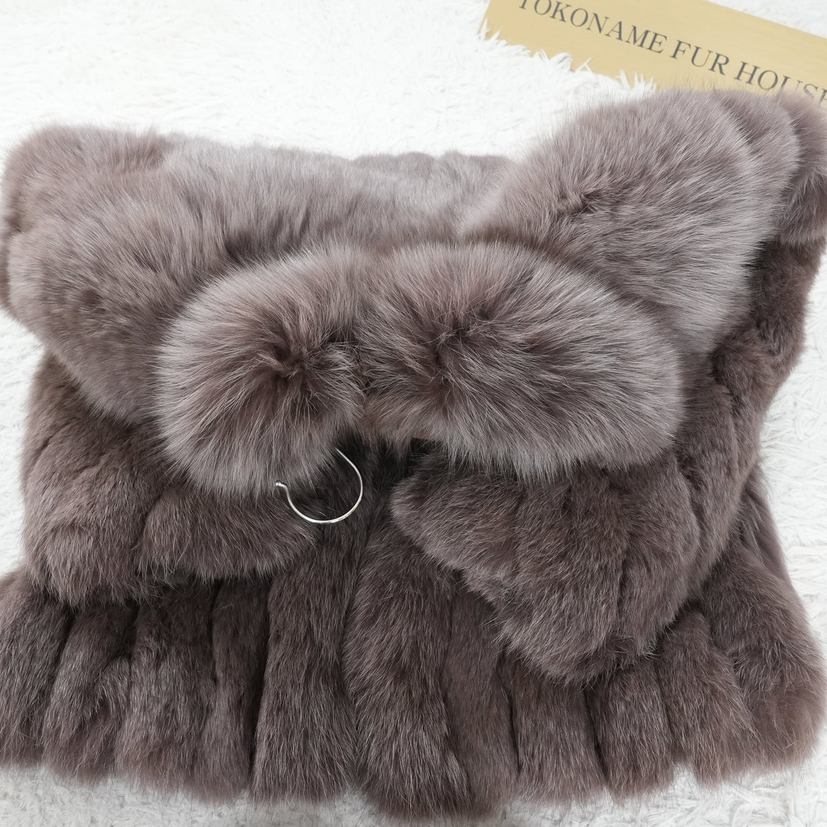 Smoky Brown Dyed Fox Fur Coat Malvoisie - Genuine Vintage Fur From Japan