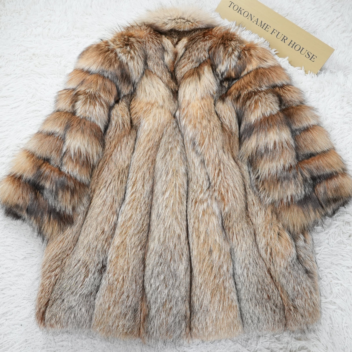 Golden Cross Fox Fur Coat EMBA Soft and Fluffy - Genuine Vintage Fur From Japan