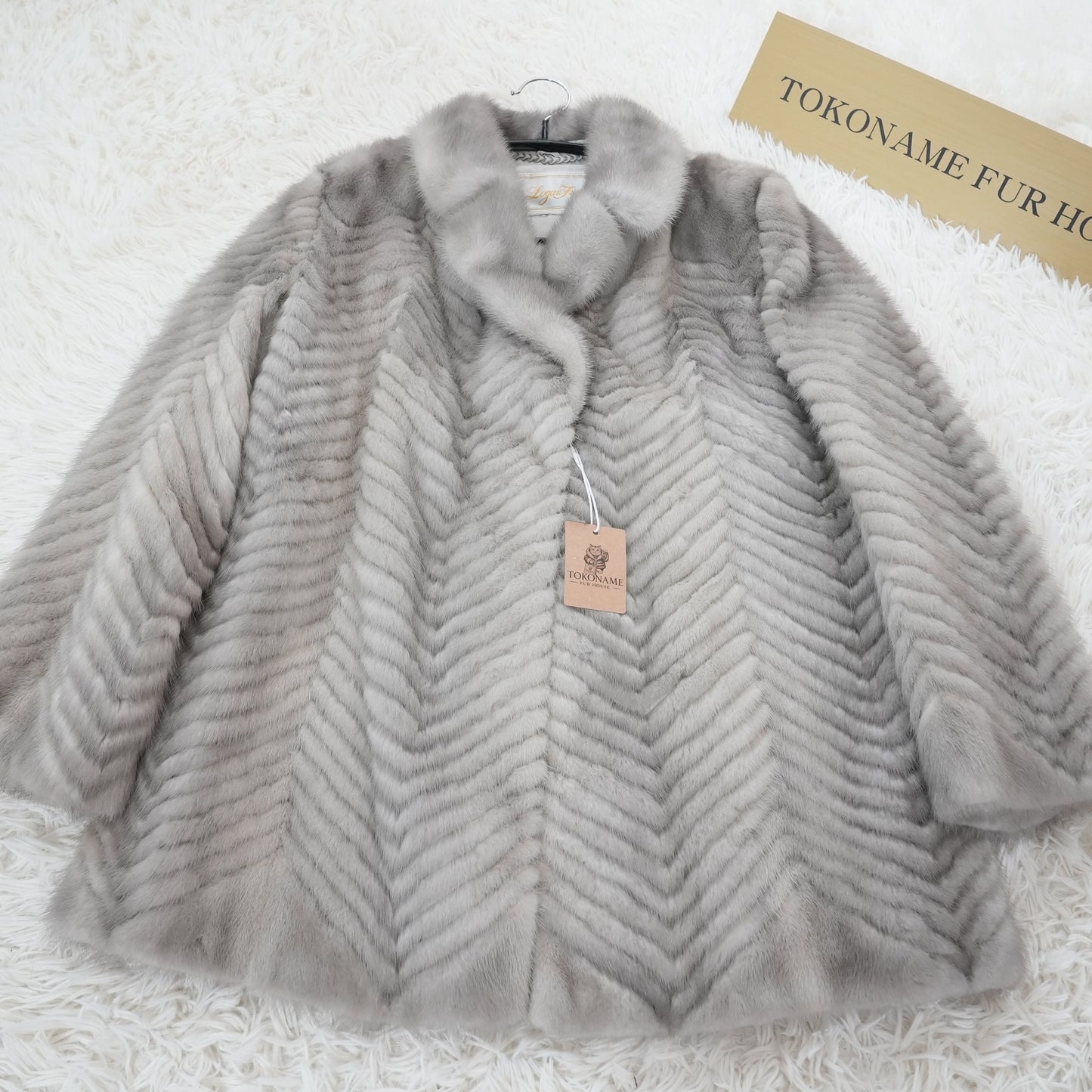 Sapphire Mink Jacket ZigZag Cutting Genuine Vintage Fur Japan