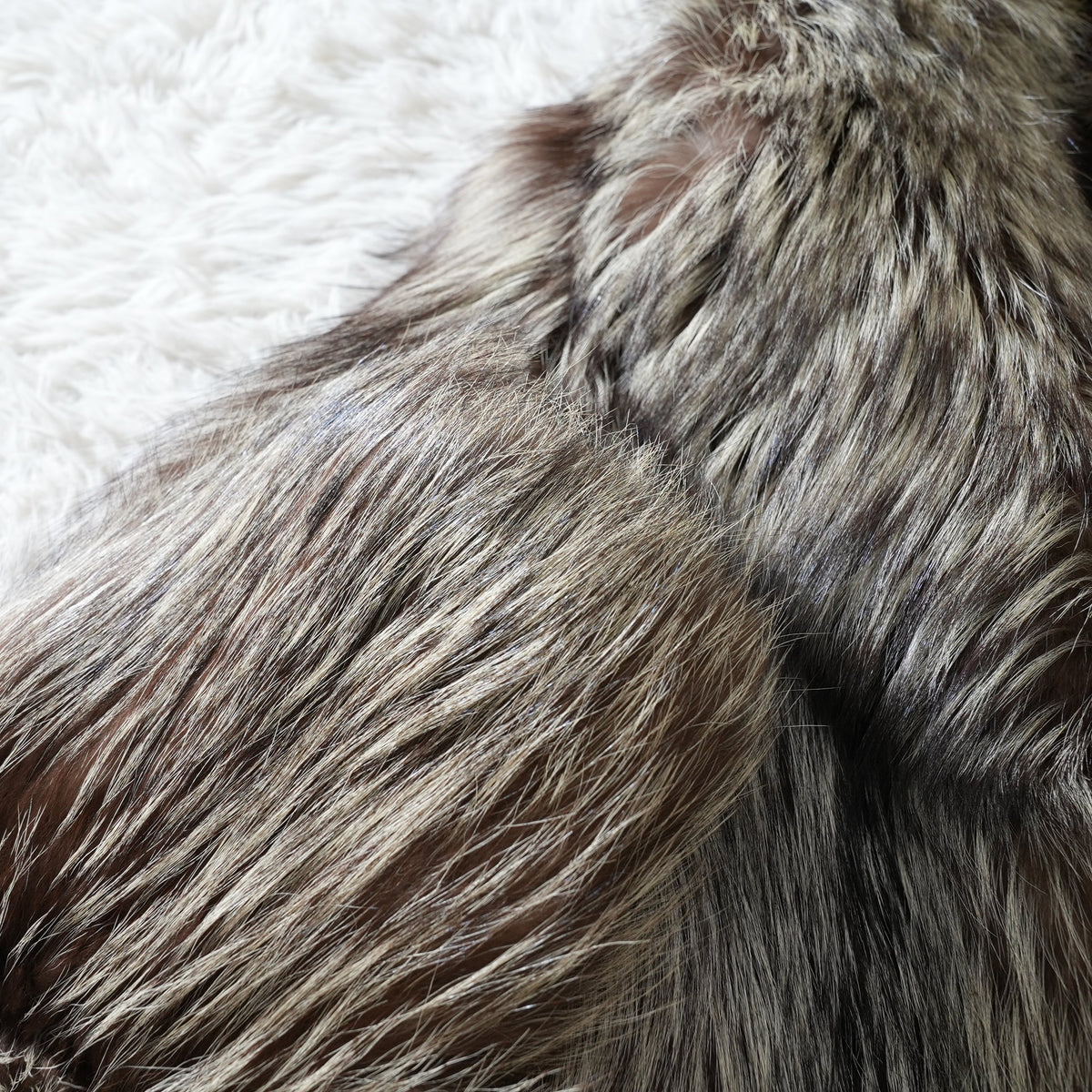 Silver Fox Fur Coat - Genuine Vintage Fur From Japan