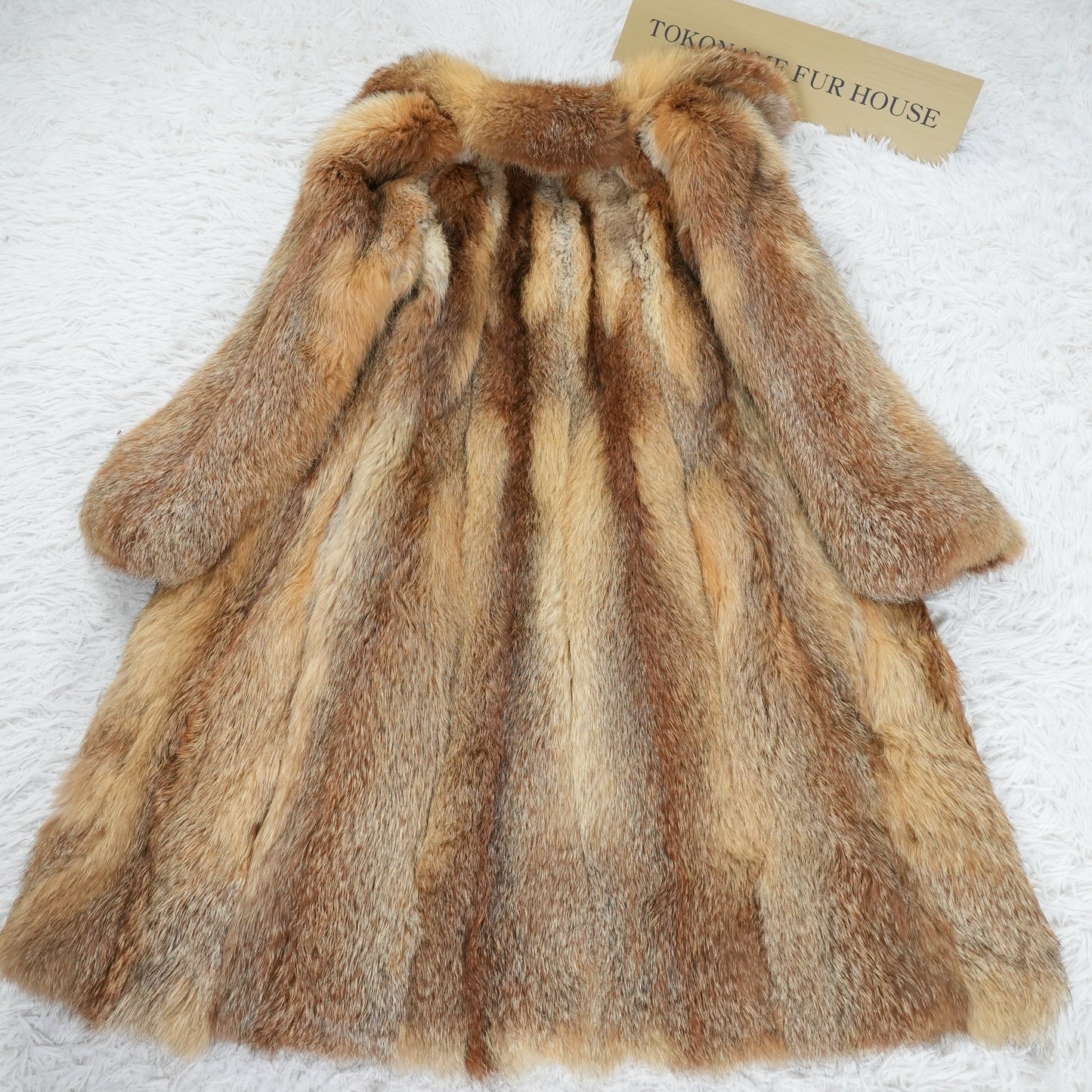 Red Fox Long Coat - Genuine Vintage Fur From Japan