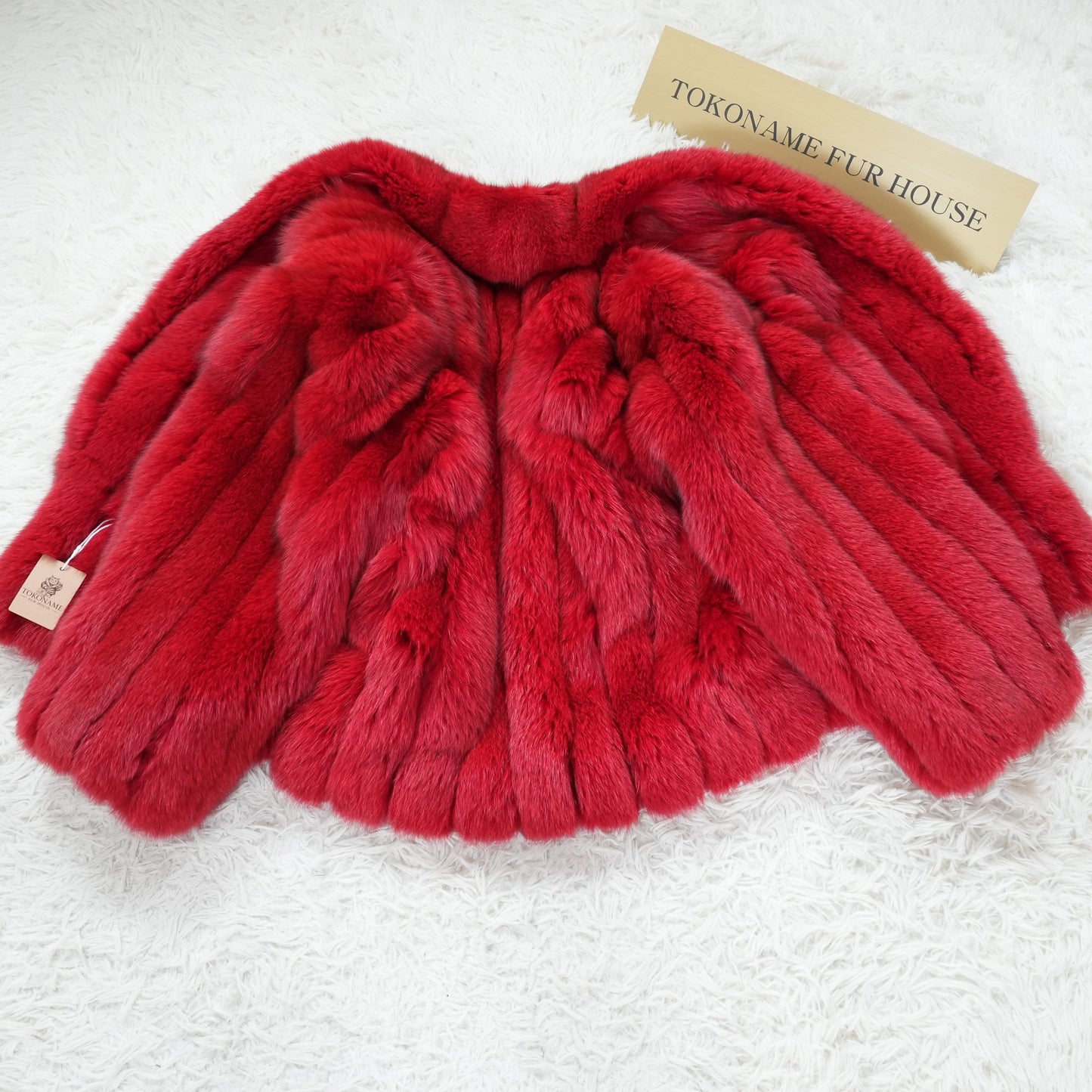 Red Dyed Fox Fur Coat - Genuine Vintage Fur From Japan