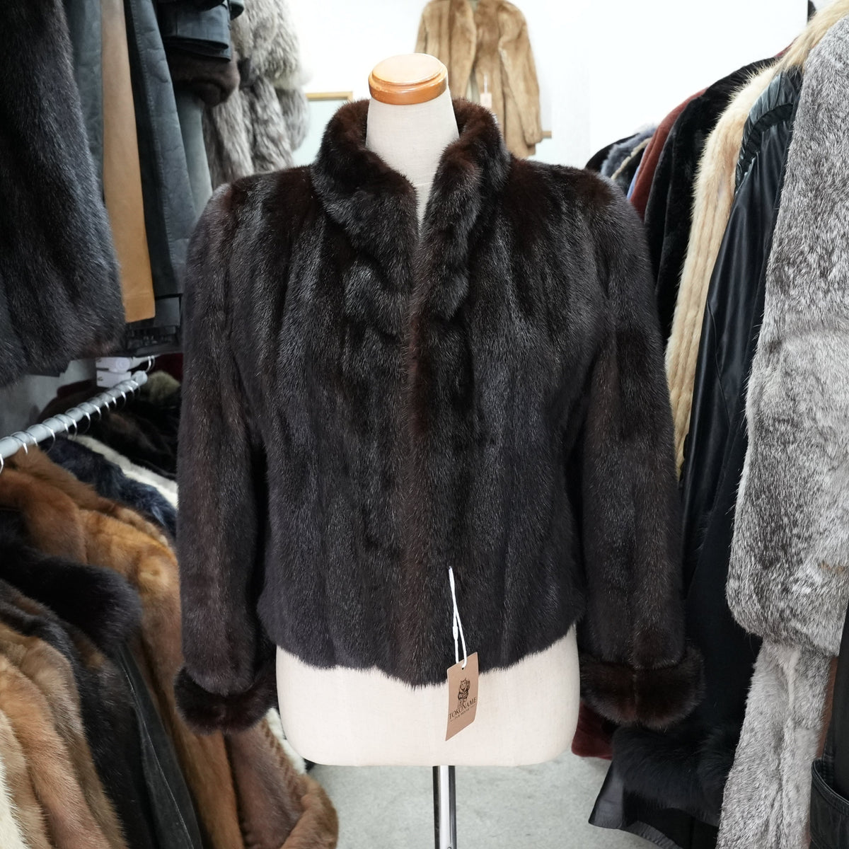 EMBA Mink crop Jacket Roll up Sleeve - Genuine Vintage Fur From Japan