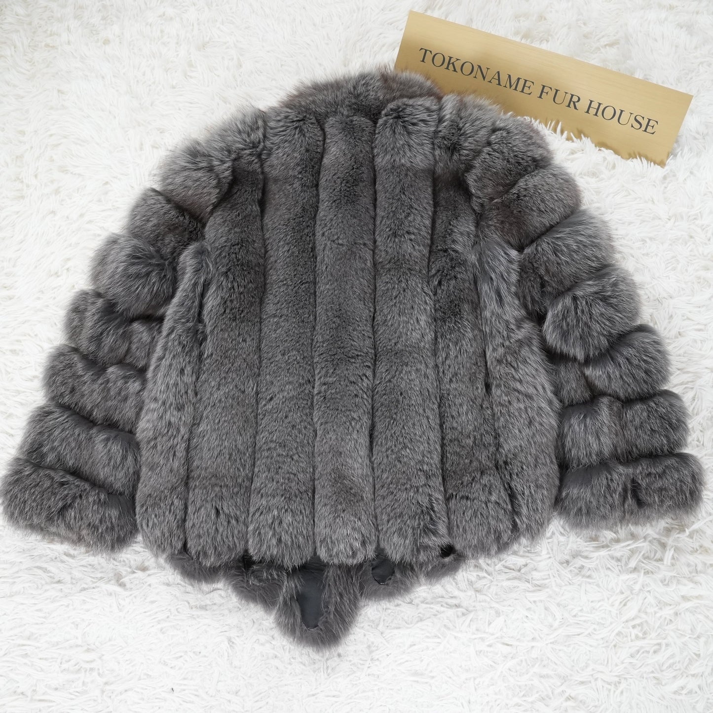 Gray Dyed Fox Coat - Genuine Vintage Fur From Japan