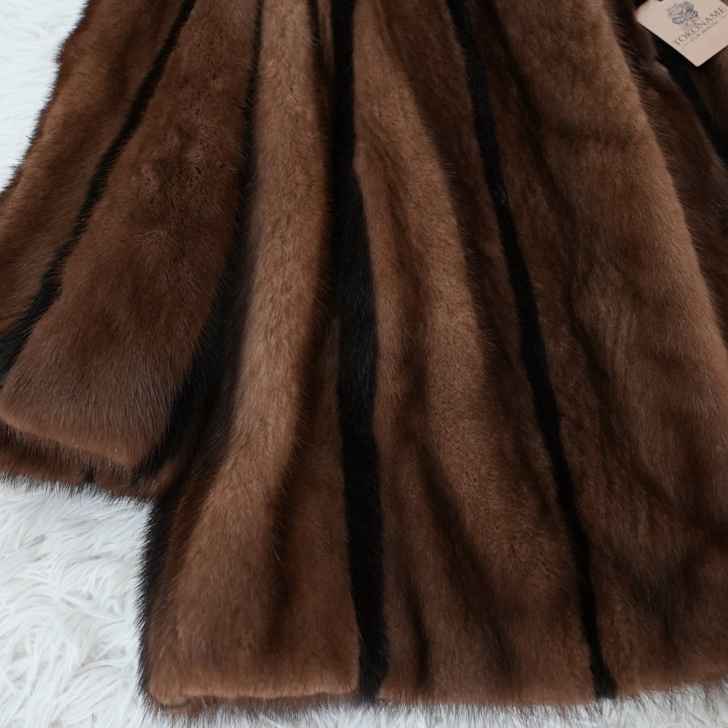 Mink Fur Stripe Design jacket Genuine Vintage Fur Japan
