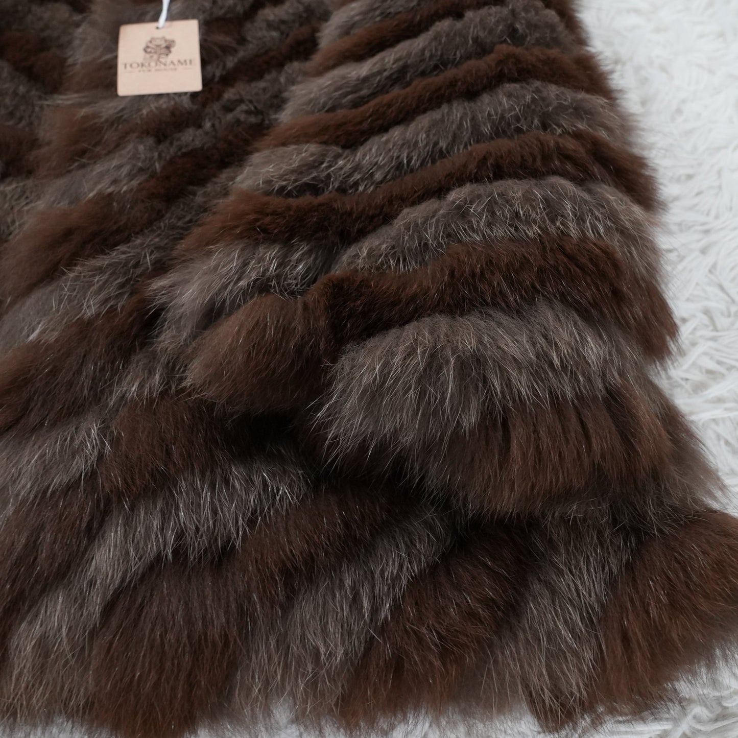 Two tone Dyed  Fox Fur Coat SAGA FOX - Genuine Vintage Fur From Japan