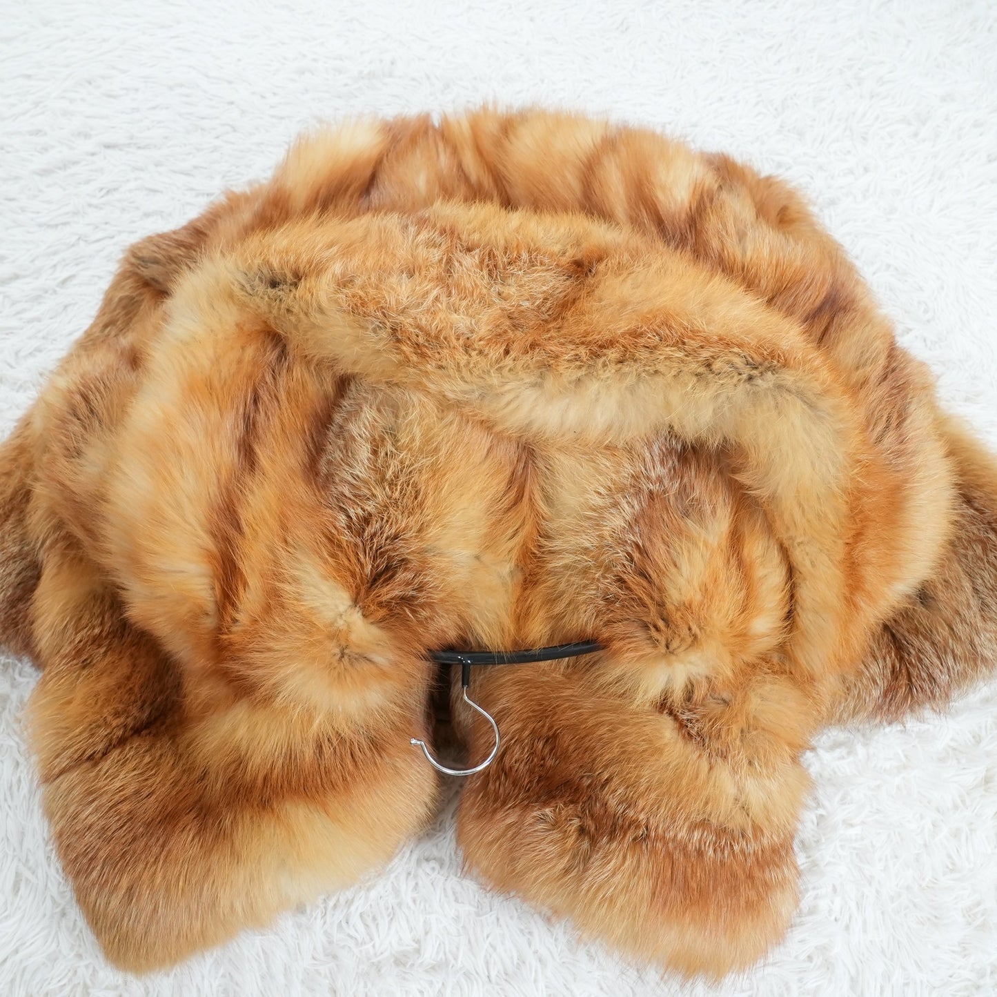 Red Fox Hoodie Long Coat - Genuine Vintage Fur From Japan