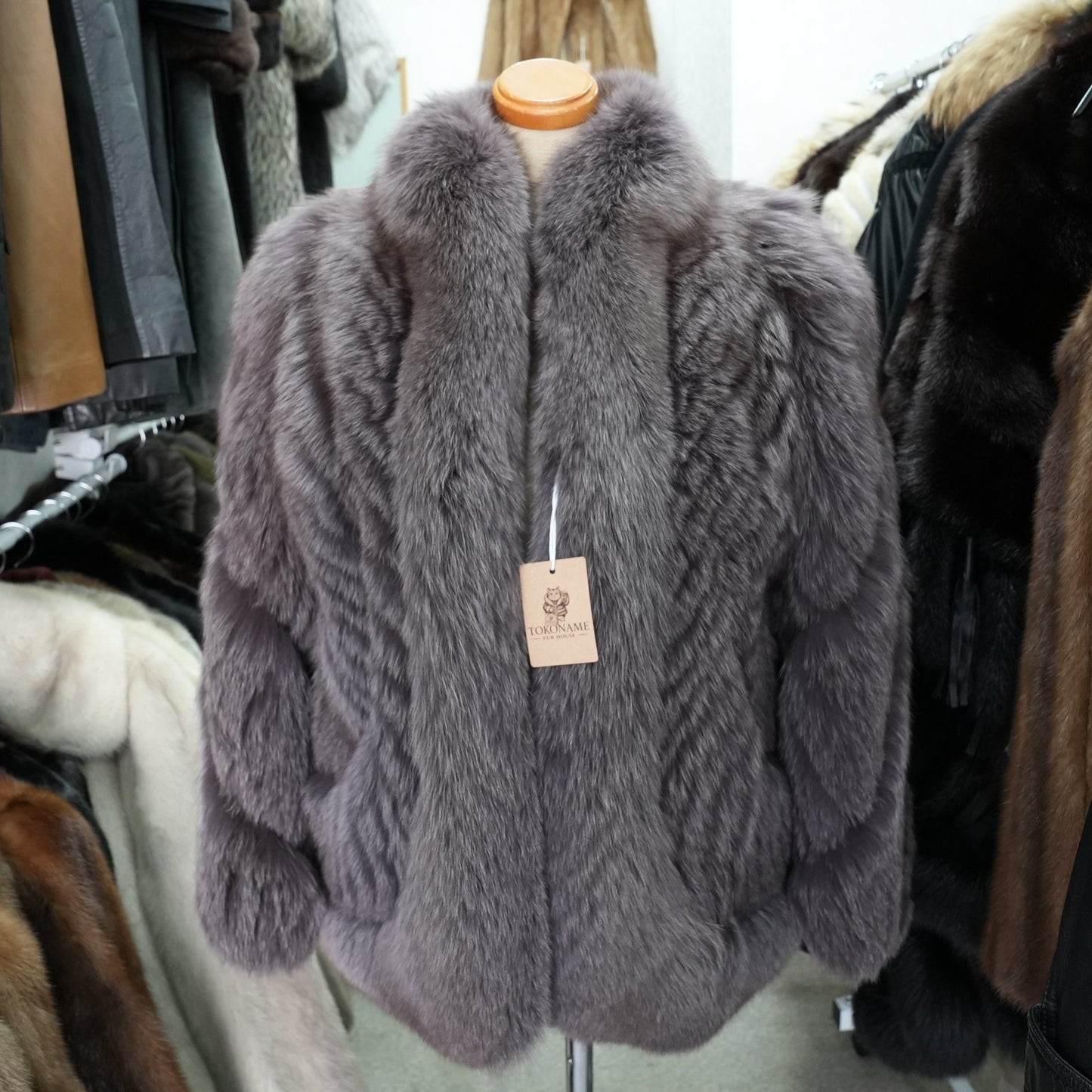 Amethyst Deyd Fox Fur Coat EMBA - Genuine Vintage Fur From Japan