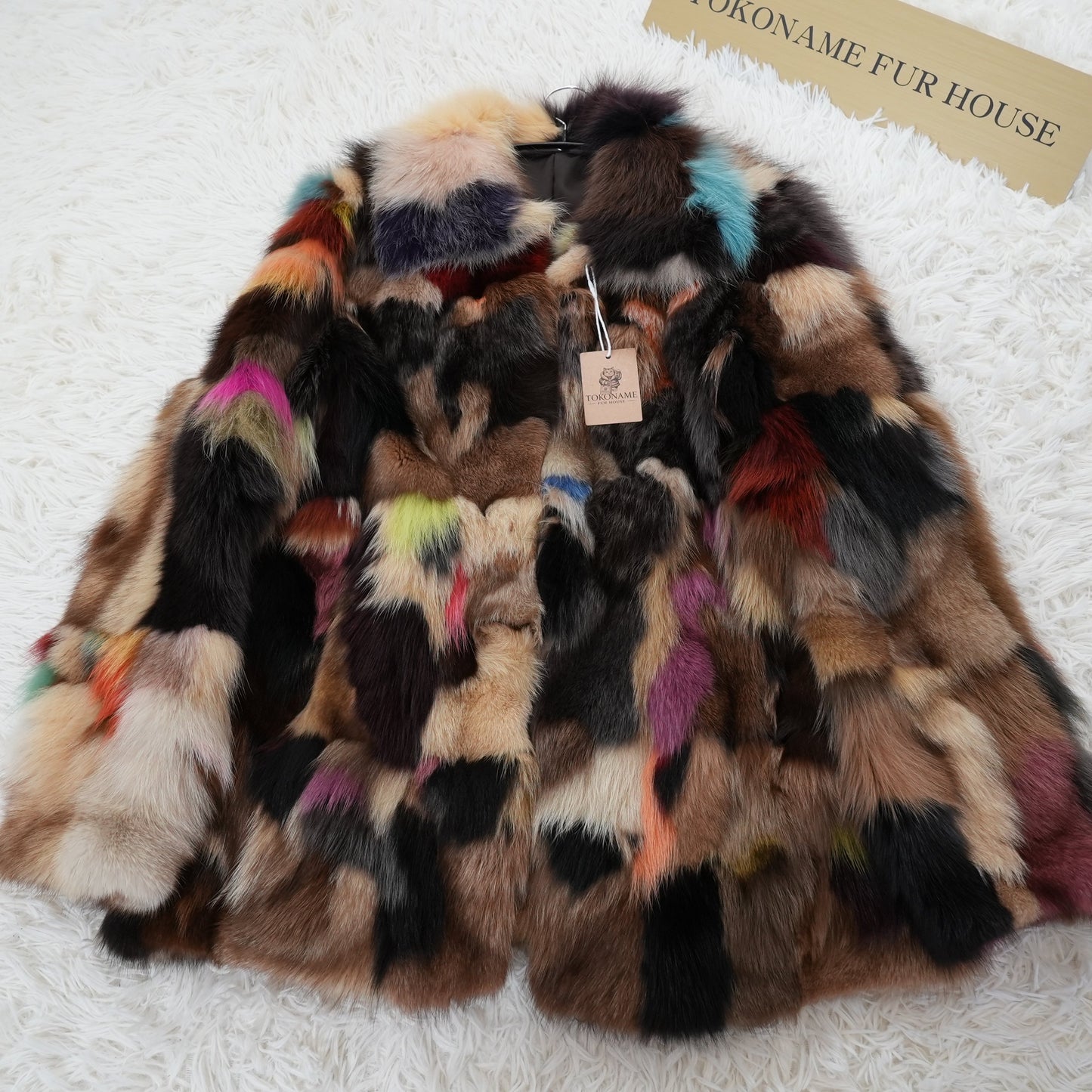 Blue Fox  Multi Color Coat Vintage Fur Japan