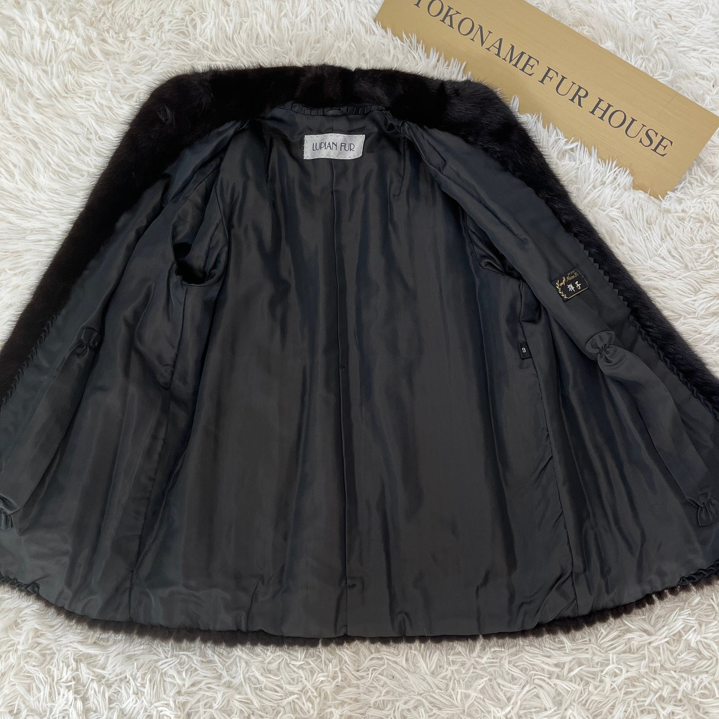 Dark Mink Jacket Stripe Cutting Genuine Vintage Fur Japan
