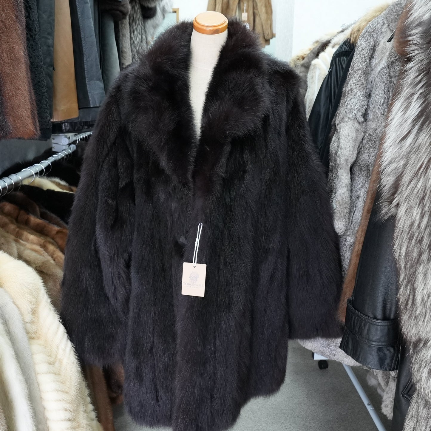 Men Sable Black Dyed Coat - Genuine Vintage Fur From Japan