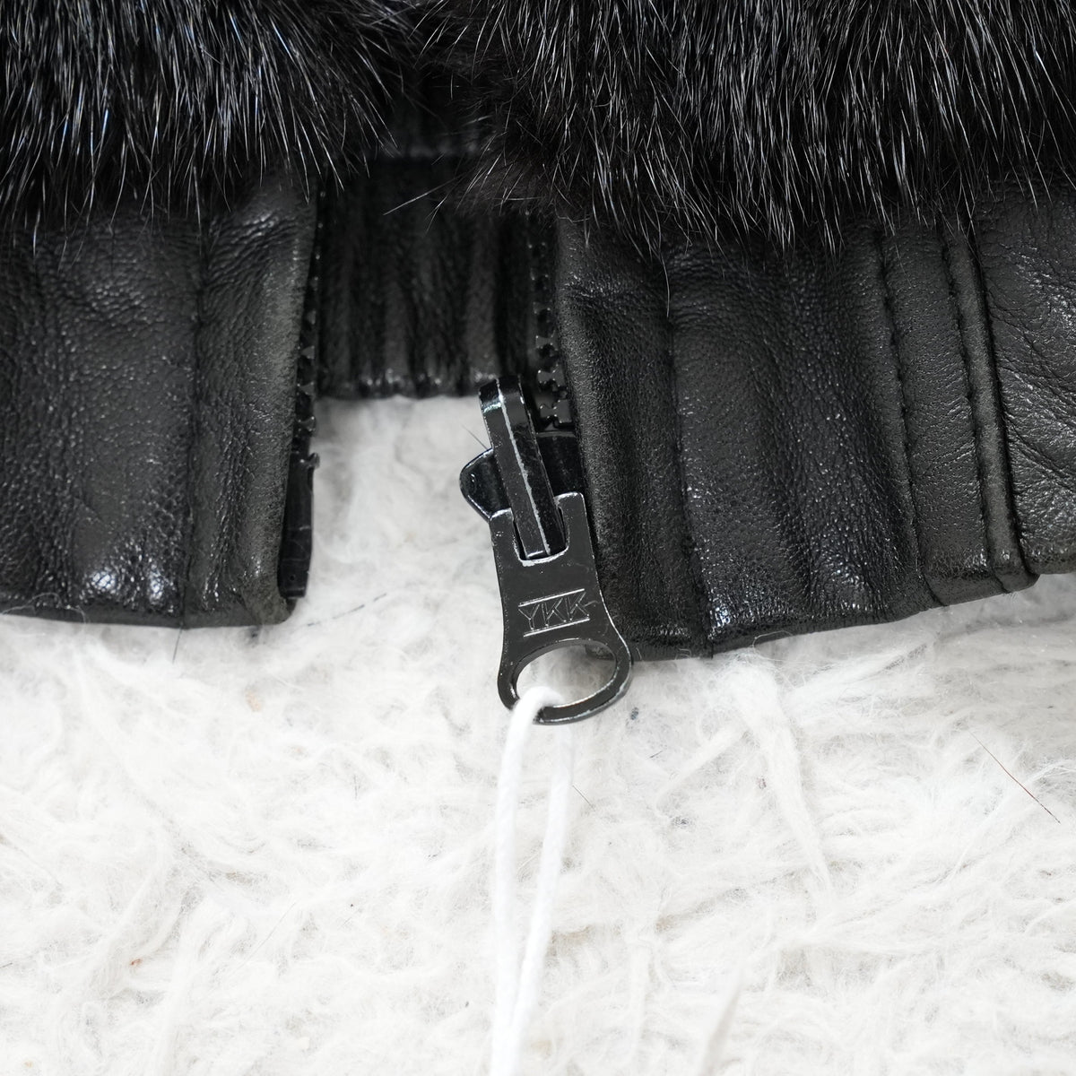 Men Mink and Leather Reversible Zip up Bomber Jacket - Genuine Vintage Fur From Japan