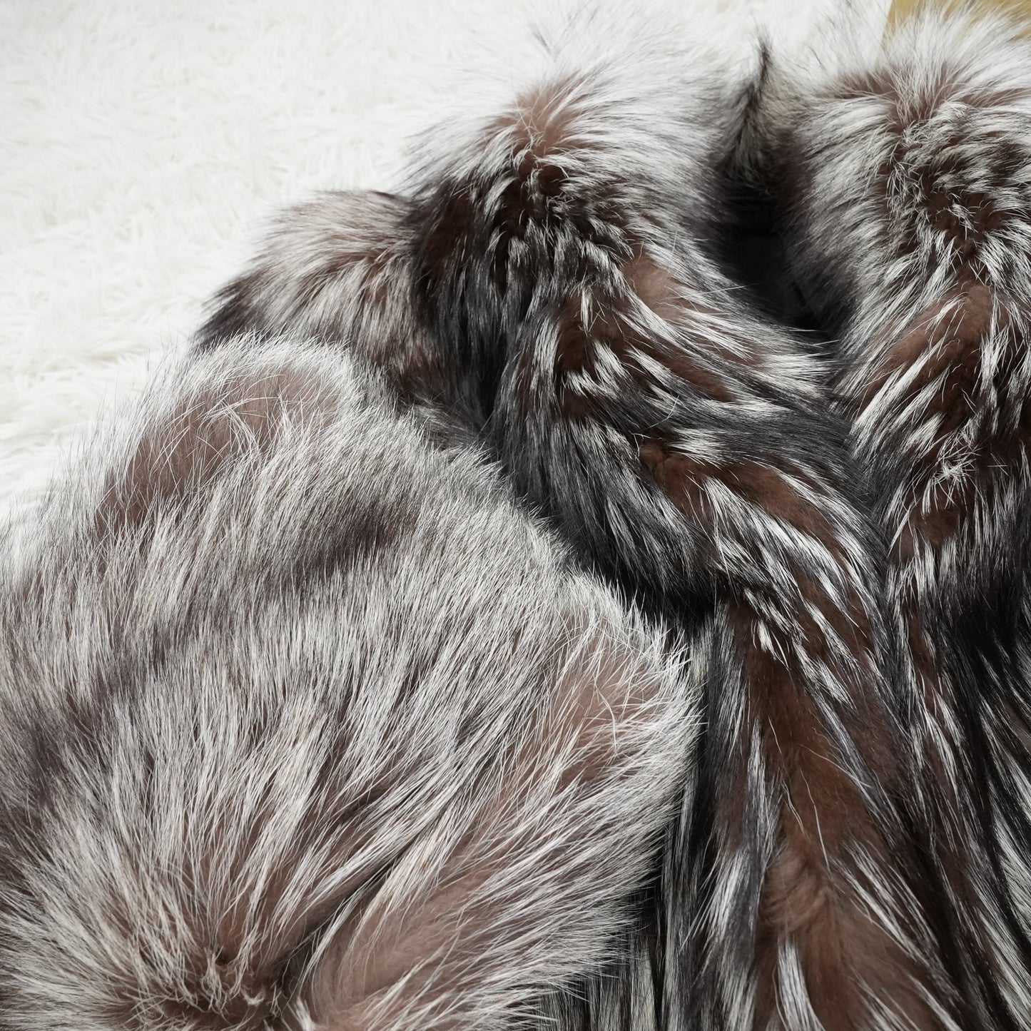 Silver Fox Fur Coat Soft and Fluffy - Genuine Vintage Fur From Japan