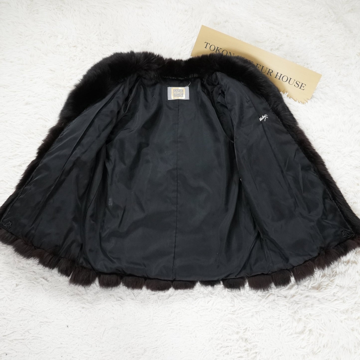 Black Dyed SAGA Fox Coat - Genuine Vintage Fur From Japan