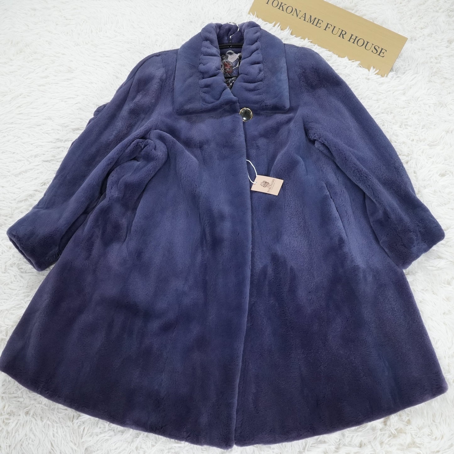 Shaved Mink Blue Dyed Long Coat - Genuine Vintage Fur From Japan